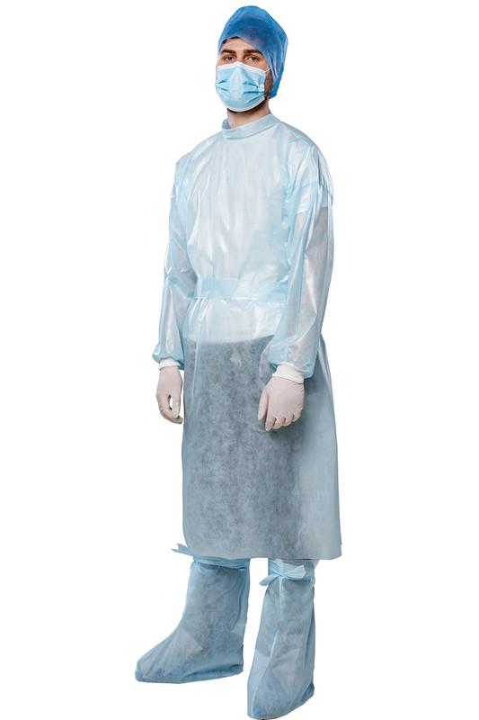 Халат хірургічний, розмір L(50-56), спанлейс 50g/m2(г/м2), стерильний, одноразового використання,ТМ «АХІЛЛ»